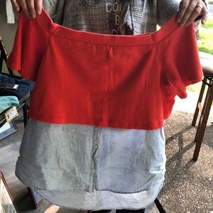 Anthropologie off the shoulder  top, large